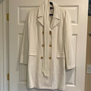 INC International Concepts XL Elegant White Trench Coat w/ Structured Silhouette